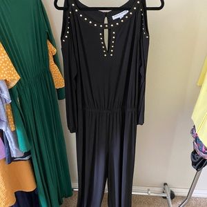 Black jumpsuit with gold details